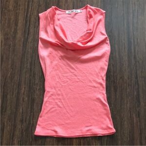 Michael Stars Pink Cowl Neck Tank Top OS